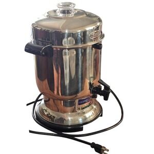 West Bend 13500 Commercial 100 Cup Coffee Urn Stainless Steel Freshness EUC